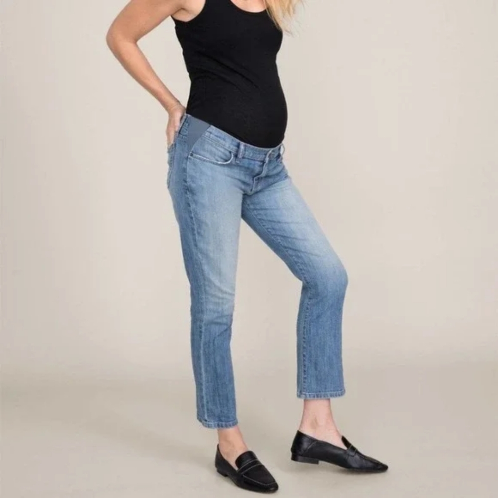 Current Elliott x Hatch Maternity Kick Flare Crop Jean Halley 28